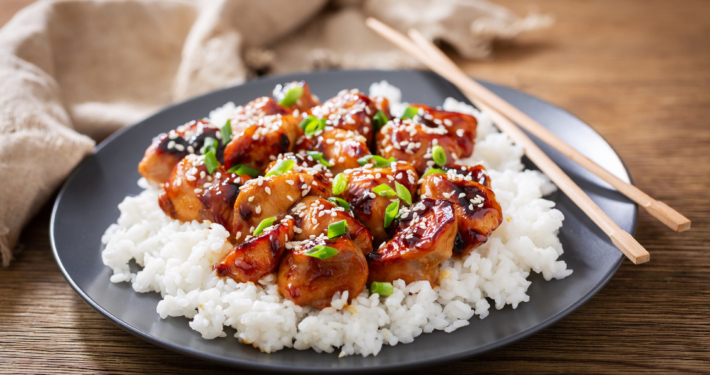 Süß-würziges Teriyaki Huhn auf Reis