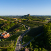 Sanft zieht sich die Route 66 durch die hügelige Landschaft des Steirischen Vulkanlands.