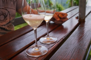 Beim Weingut Kästenburg heißt der Topseller: Muskatellersekt. Er ist „blumig, fruchtig, traubig, beerig“, sagt Jungwinzer Jakob Jakopé.