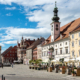 Der Hauptplatz von Maribor, der zweitgrößten Stadt Sloweniens, mit dem Rathaus und der Pestsäule