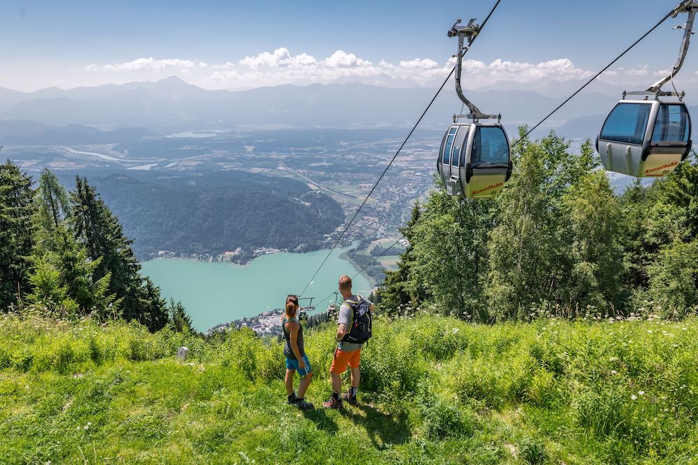 Hoch oben lohnt sich auch der Ausblick wie hier auf der Gerlitzen.