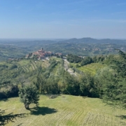 Traumhafter Blick aus den Weinbergen auf das Görzer Hügelland-Brda-Collio und seine pittoresken Dörfer.