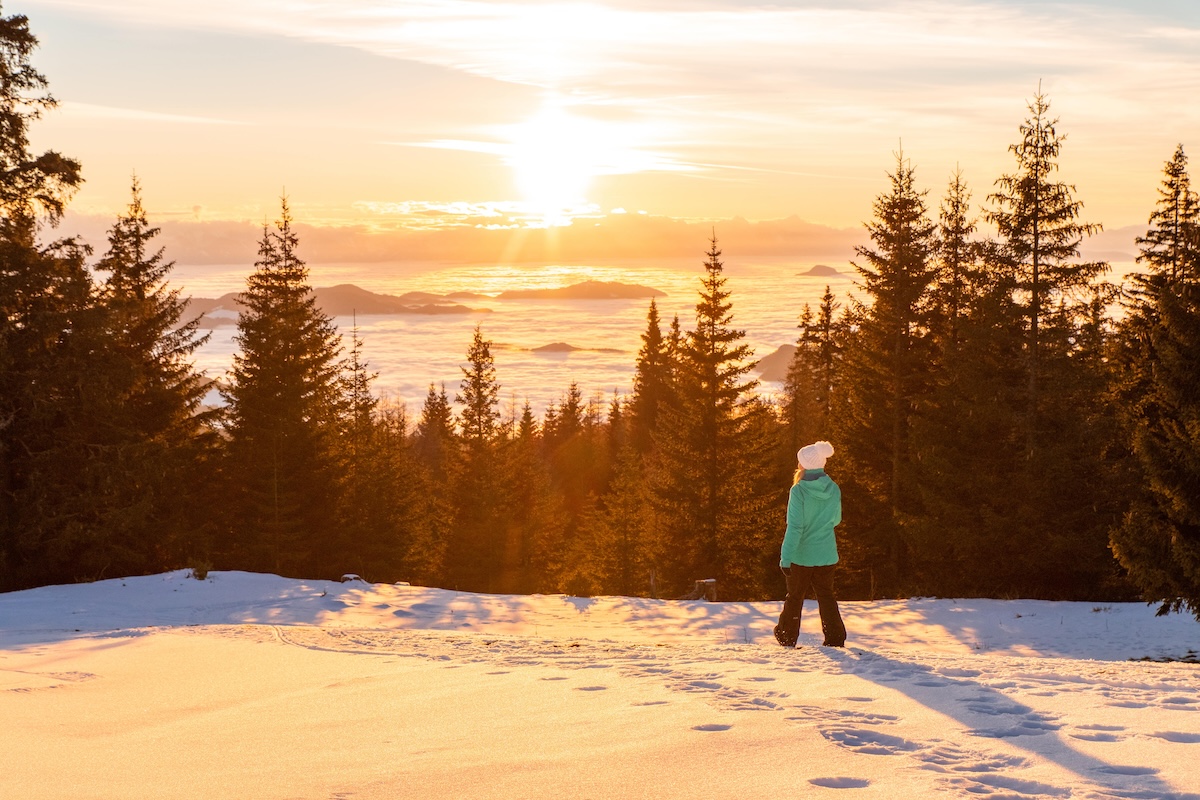 Perfekter Ort zum idyllischen Winterwandern: die Saualm