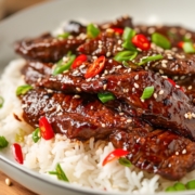 Knusprige Chili-Steakstreifen süß-sauer