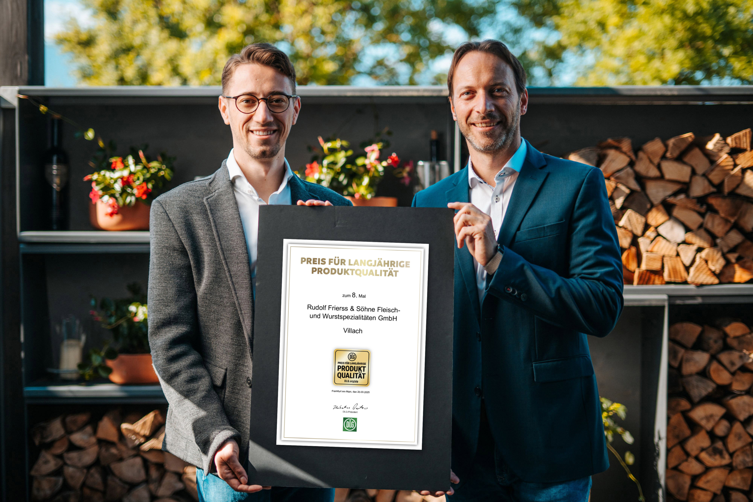 GF Christoph und Kurt Frierss mit dem DLG-Preis für langjährige Produktqualität 2025