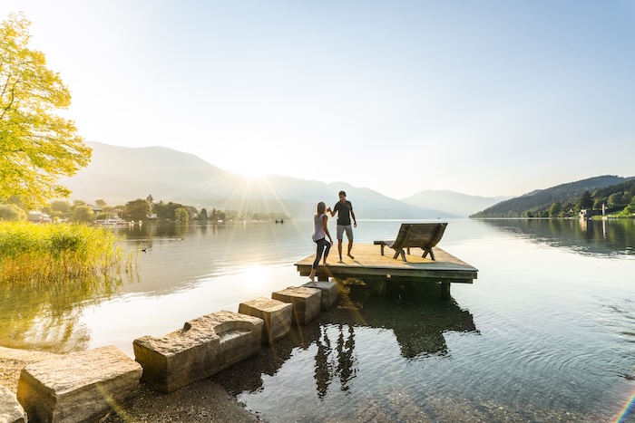 Romantischer Sonnenuntergang am Millstätter See